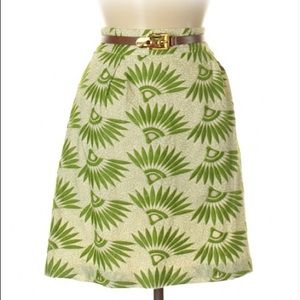 Tahari Green Fan Skirt